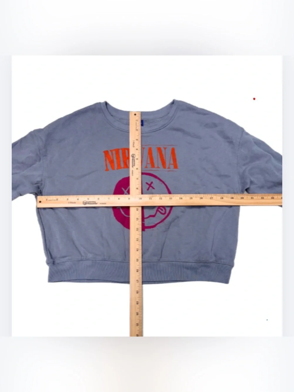 Old Navy Set of 2 Girls Sweatshirts - Gray Nirvana Graphic Cropped, Teal Crew